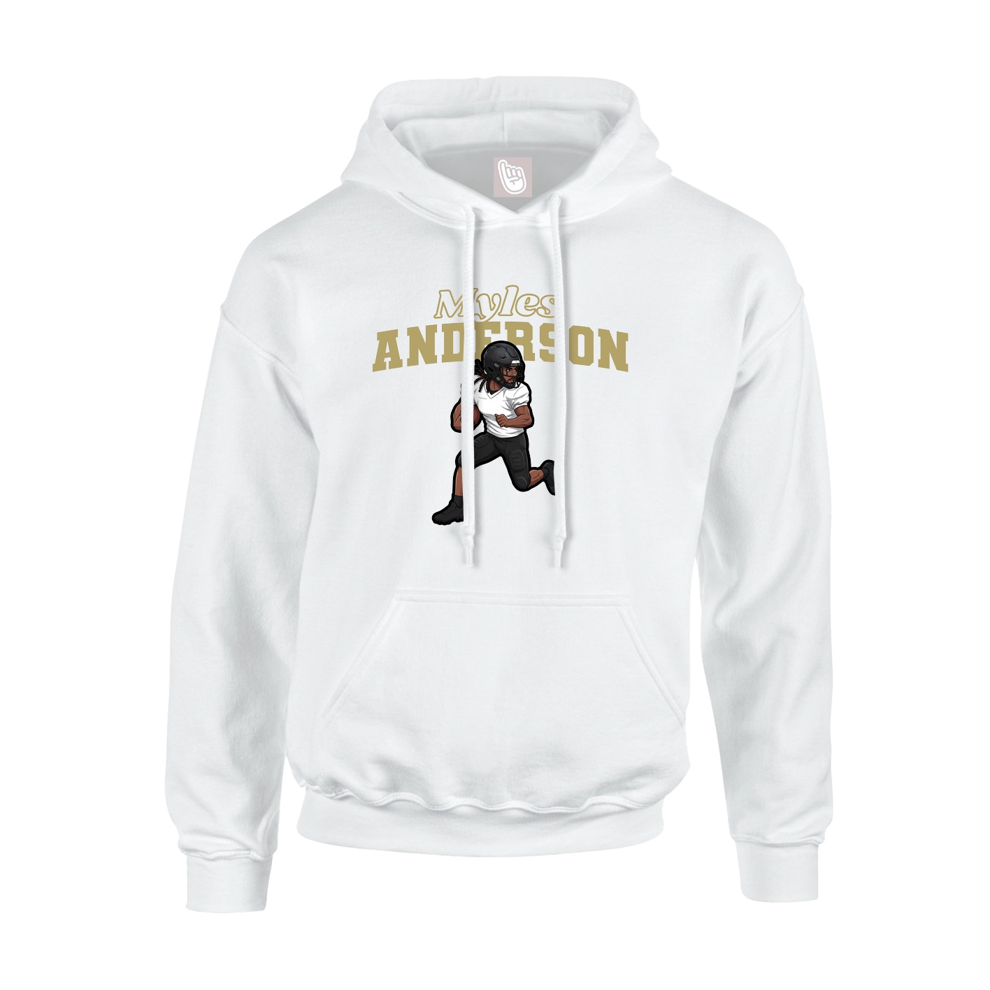 Hoodie — Name Arch in White