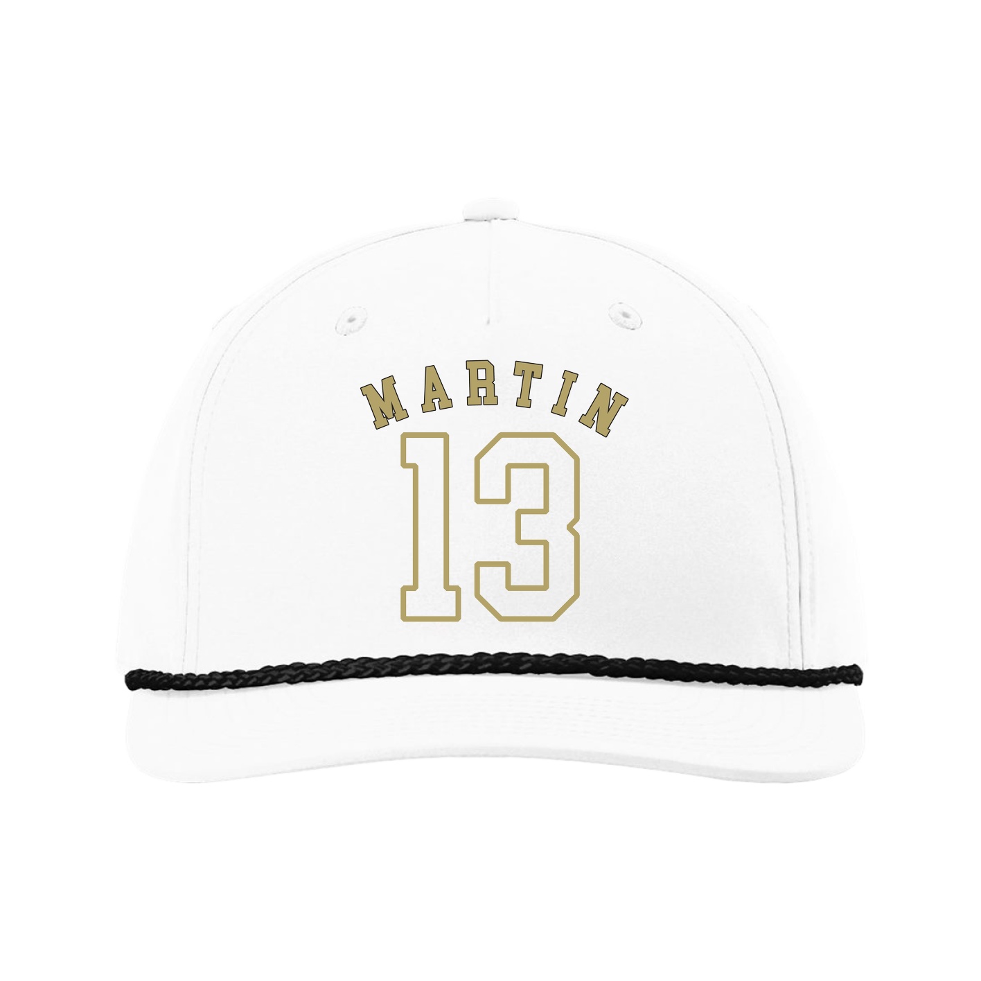 Five-Panel Classic Rope Cap — Shirsey Arch in White