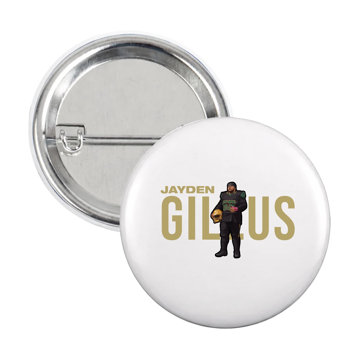 Game Day Button — Player Name in White