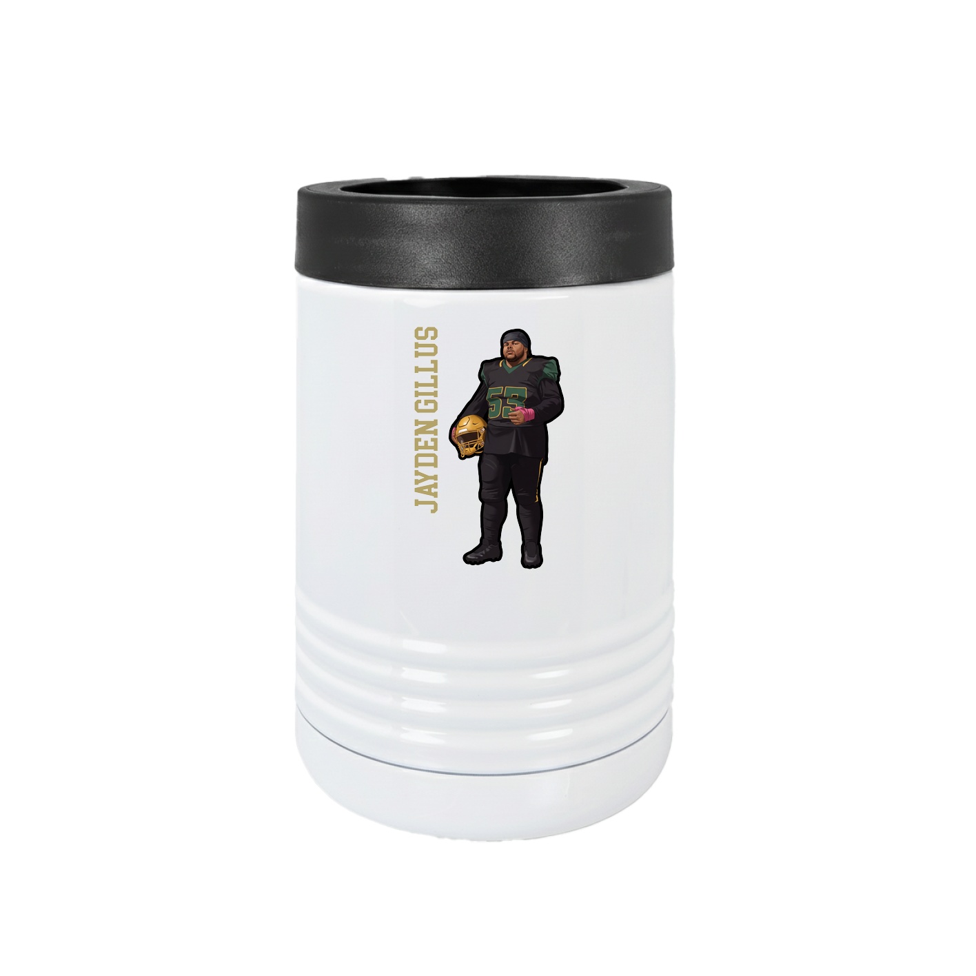 Beverage Holder — Name Vertical in White