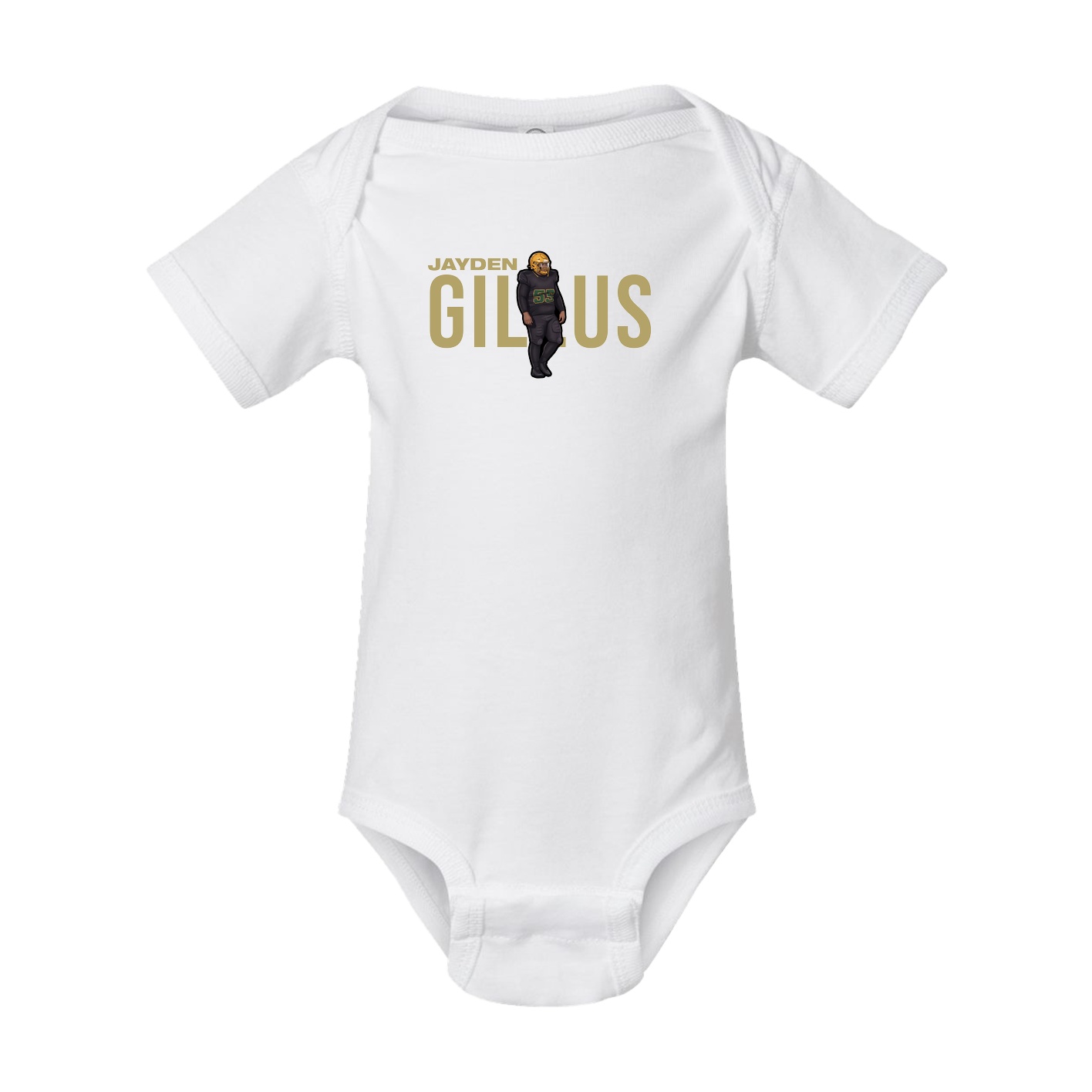 Baby Onesie — Player Name in White