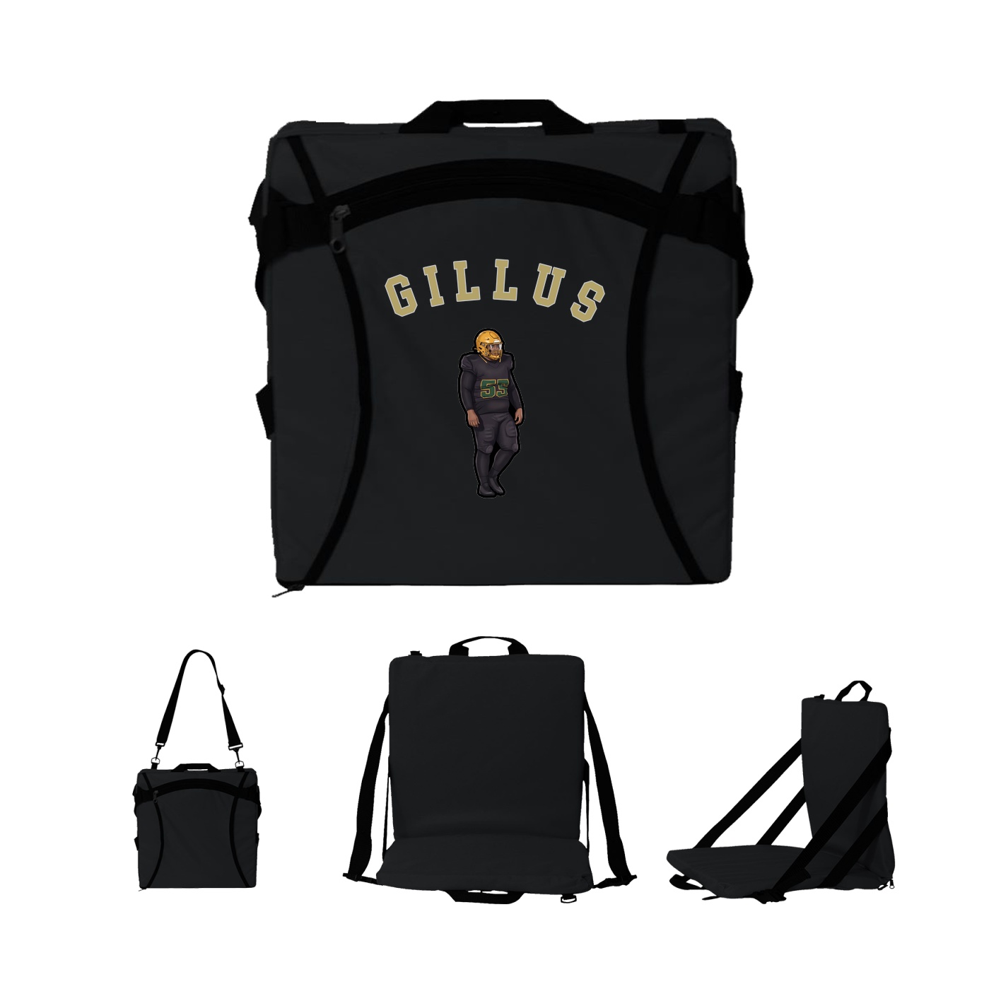 Folding Stadium Seat — Shirsey Arch in Black