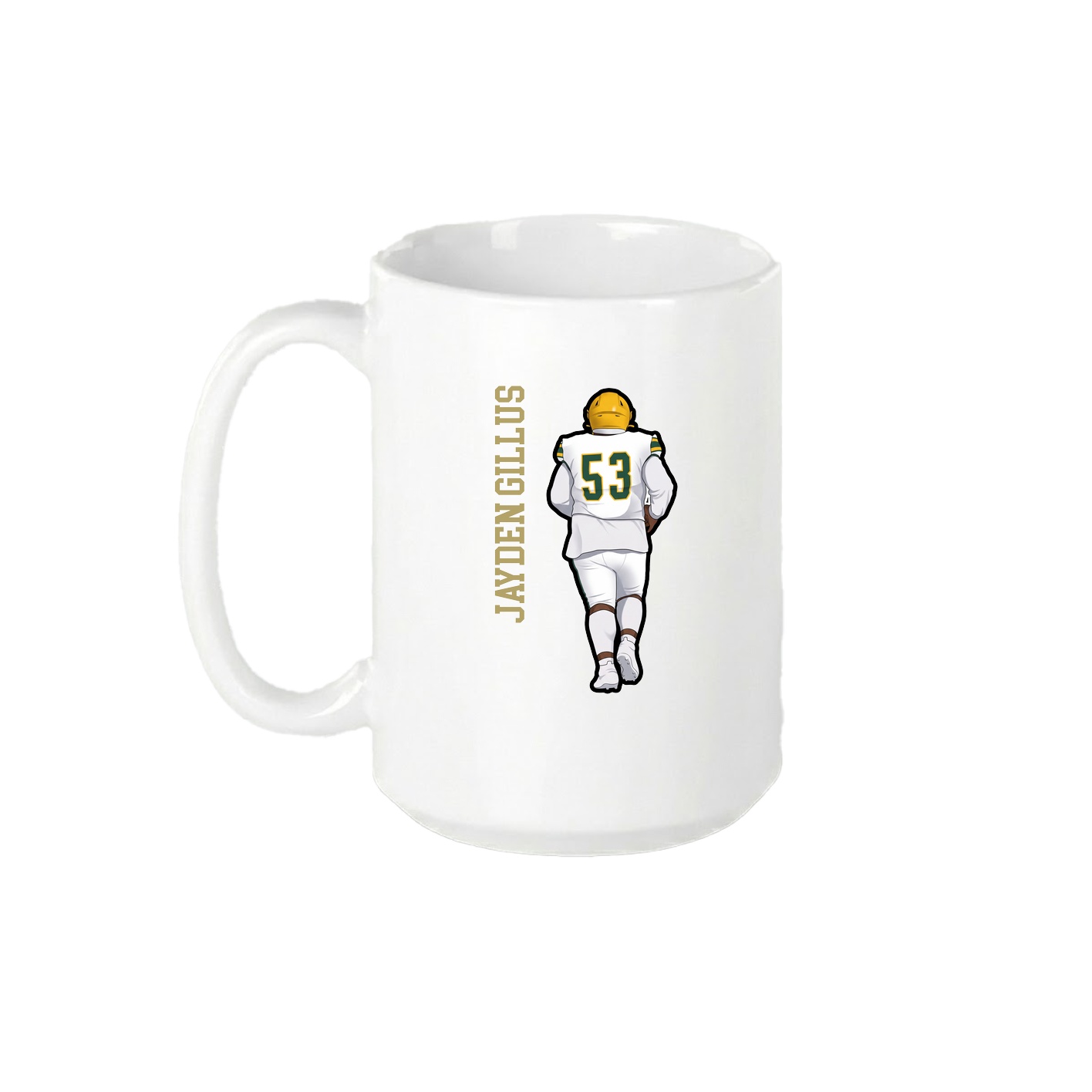 15oz Coffee Mug — Name Vertical in White