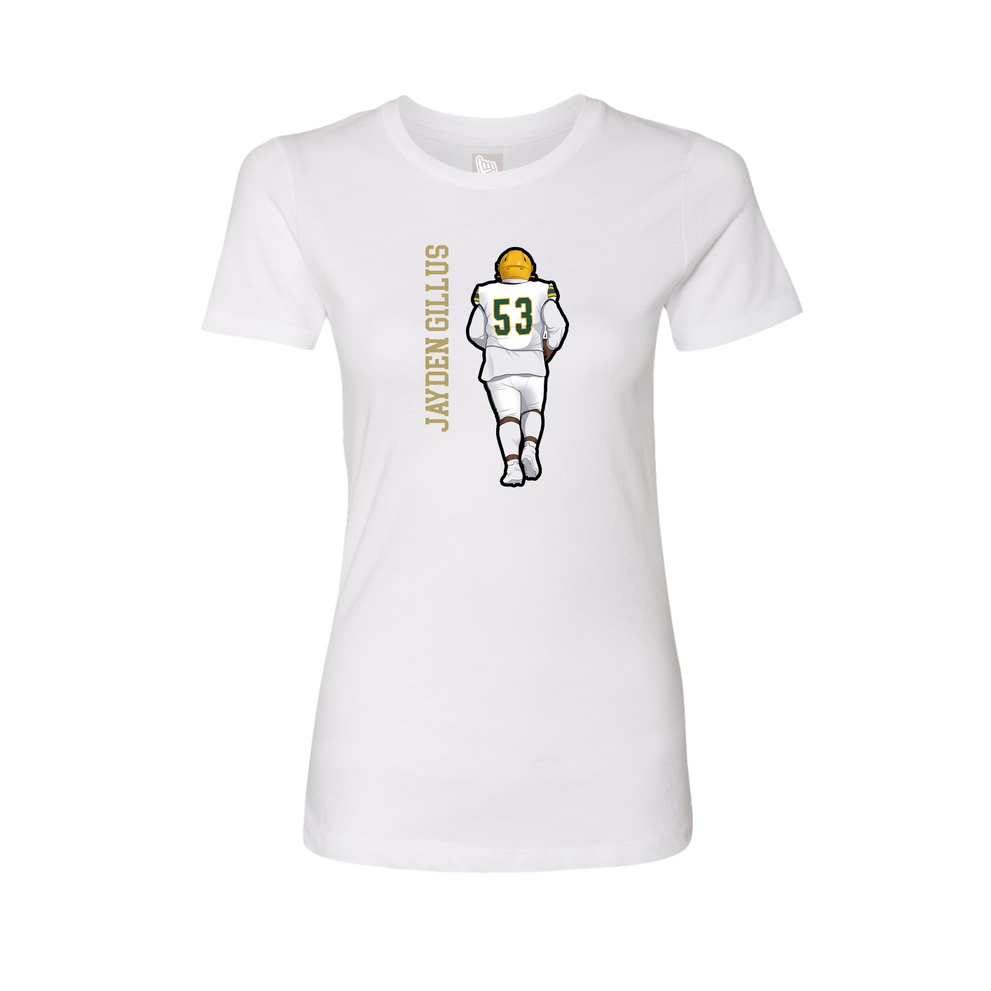 Fitted Women's Tee — Name Vertical in White