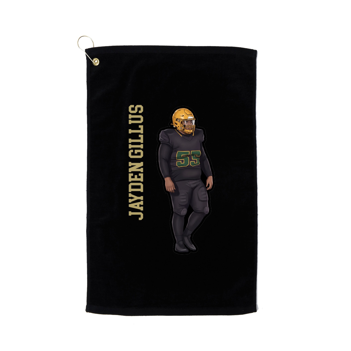 Golf Towel — Name Vertical in Black