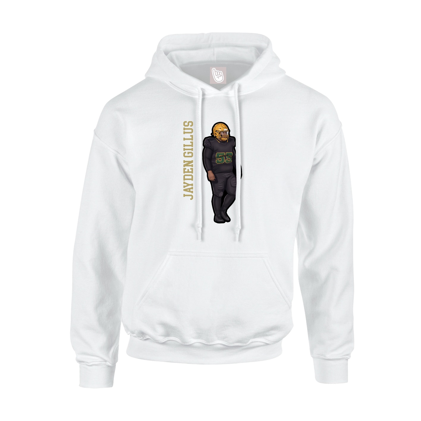 Hoodie — Name Vertical in White