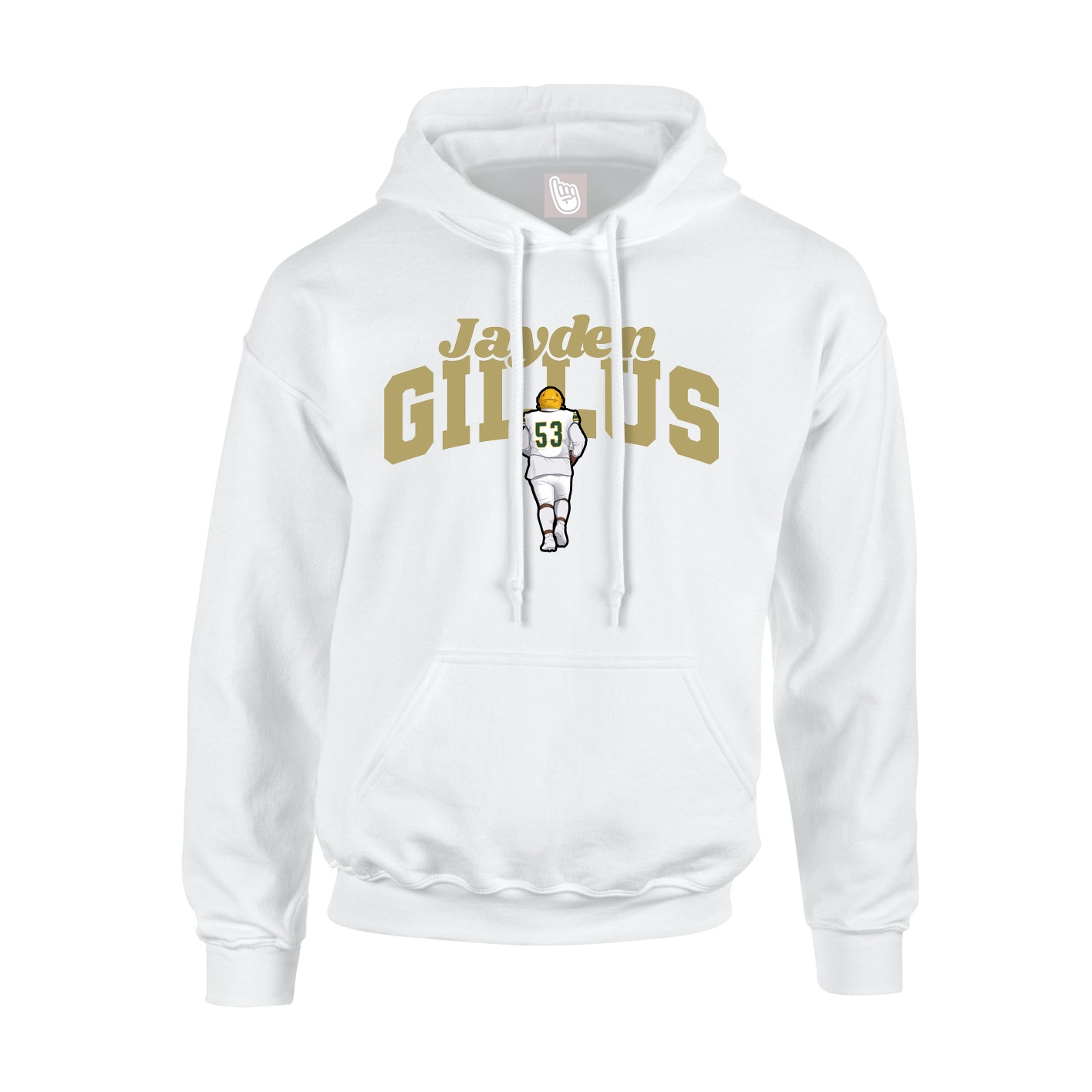 Youth Hoodie — Signature Arch in White