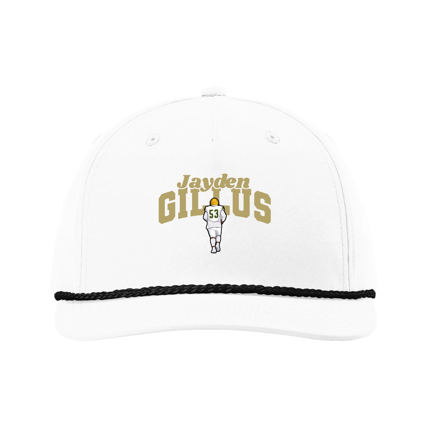 Five-Panel Classic Rope Cap — Signature Arch in White