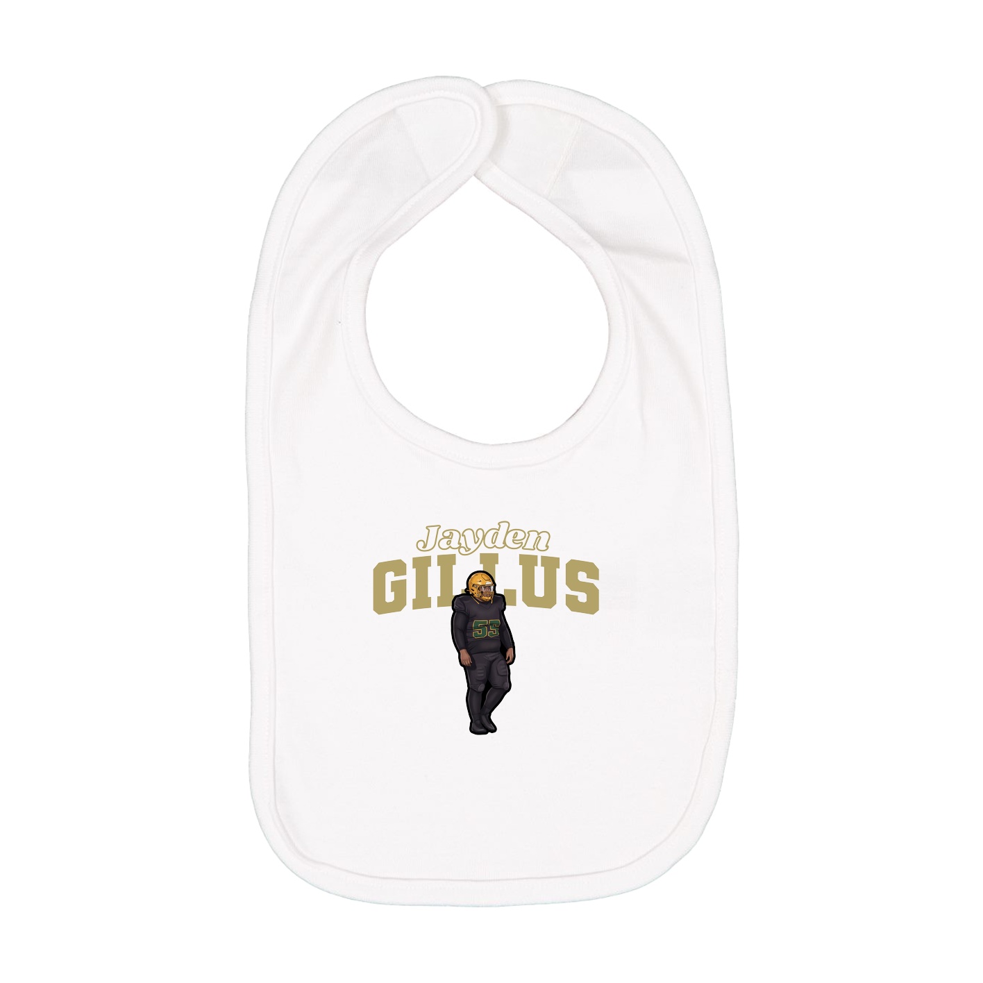 Infant Bib — Name Arch in White