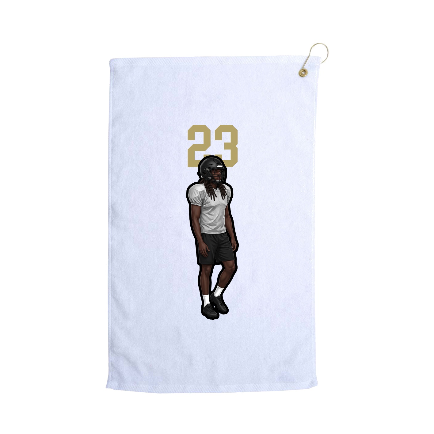 Golf Towel — Number Top in White