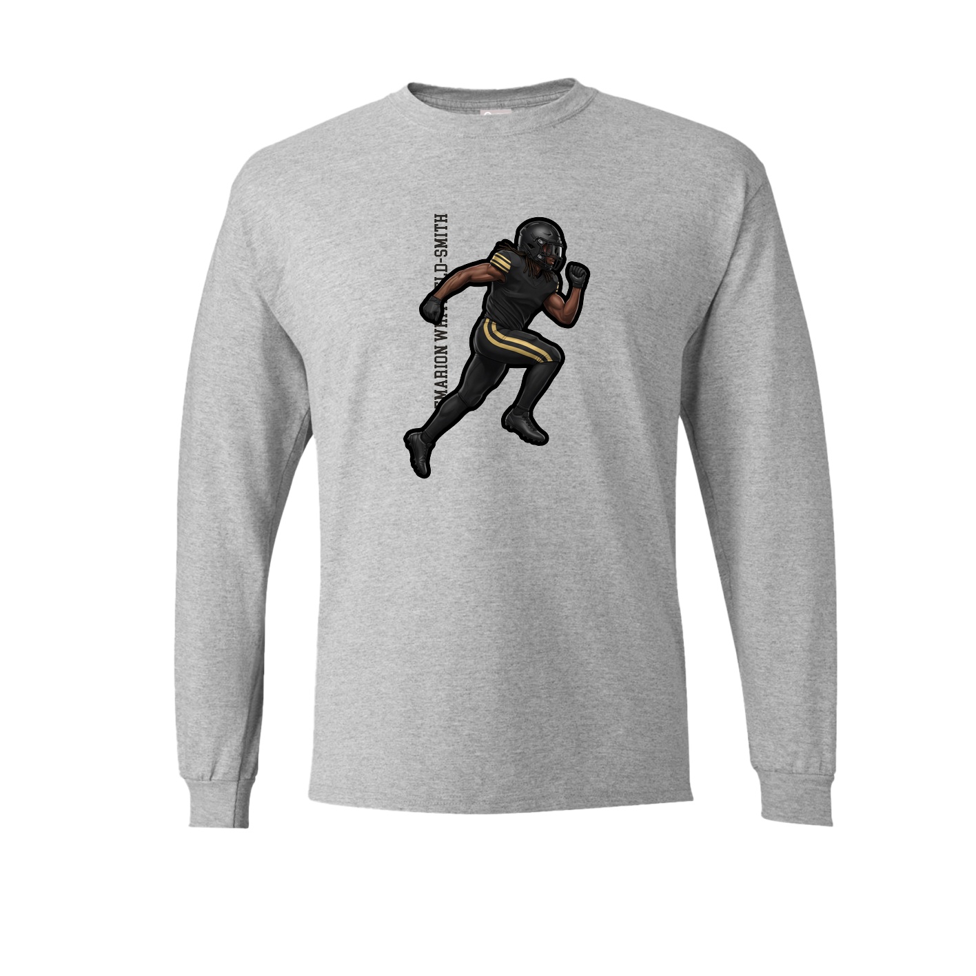 Long Sleeve Tee — Name Vertical in Grey