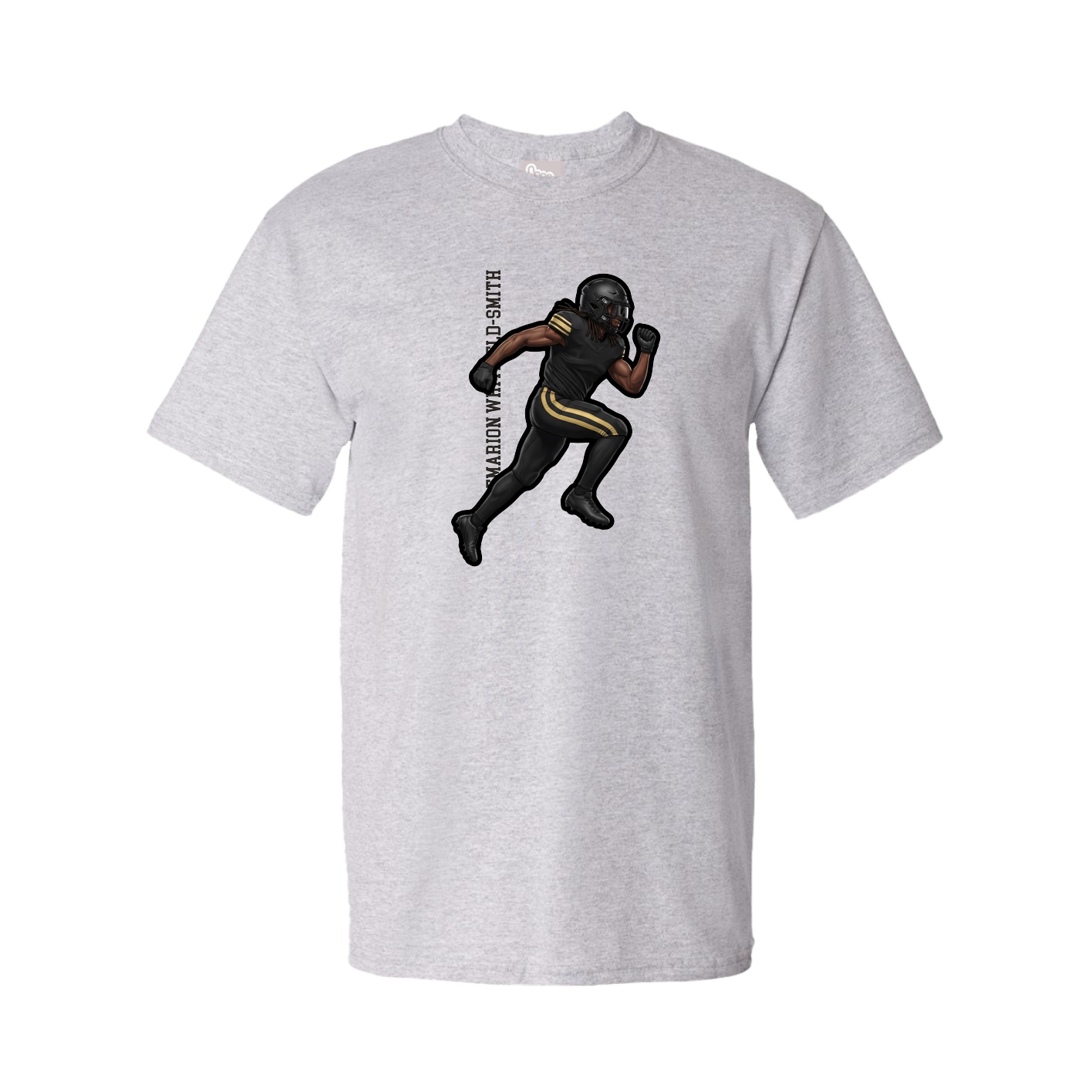 Youth Tee — Name Vertical in Grey