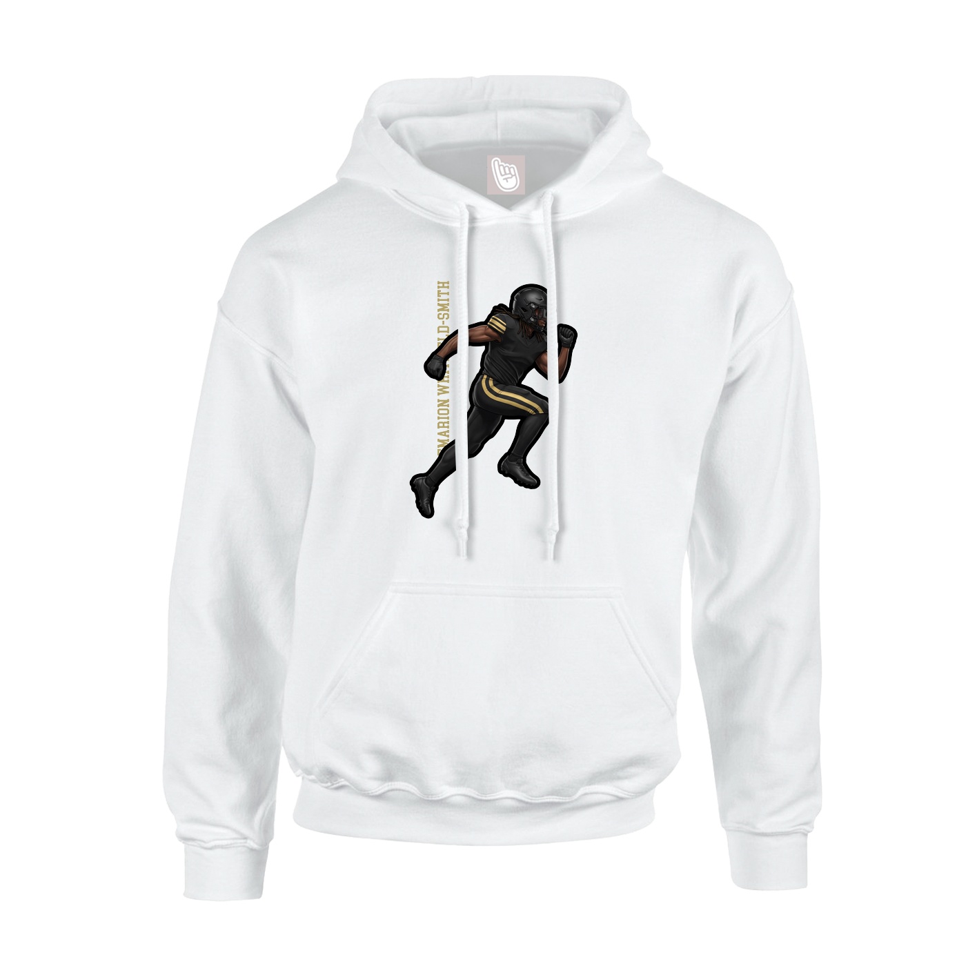 Youth Hoodie — Name Vertical in White
