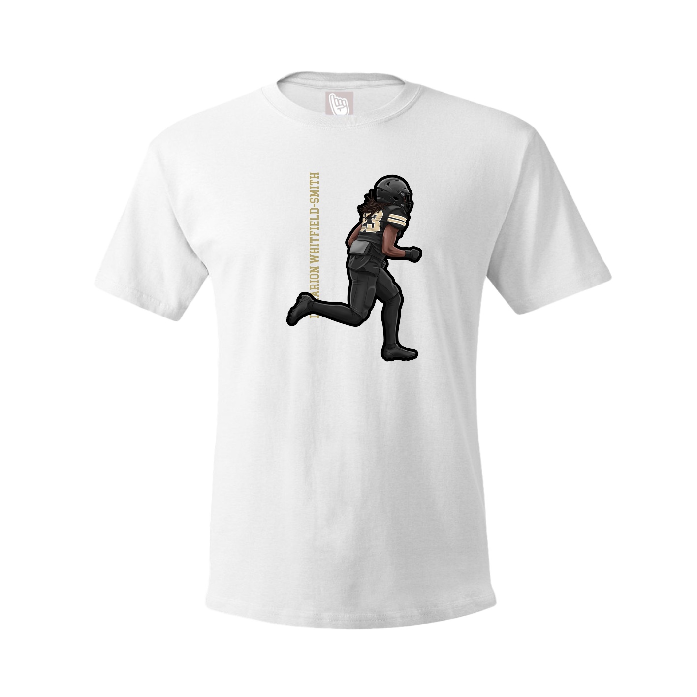Youth Tee — Name Vertical in White