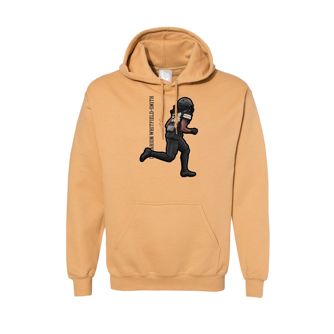 Hoodie — Name Vertical in Vegas Gold