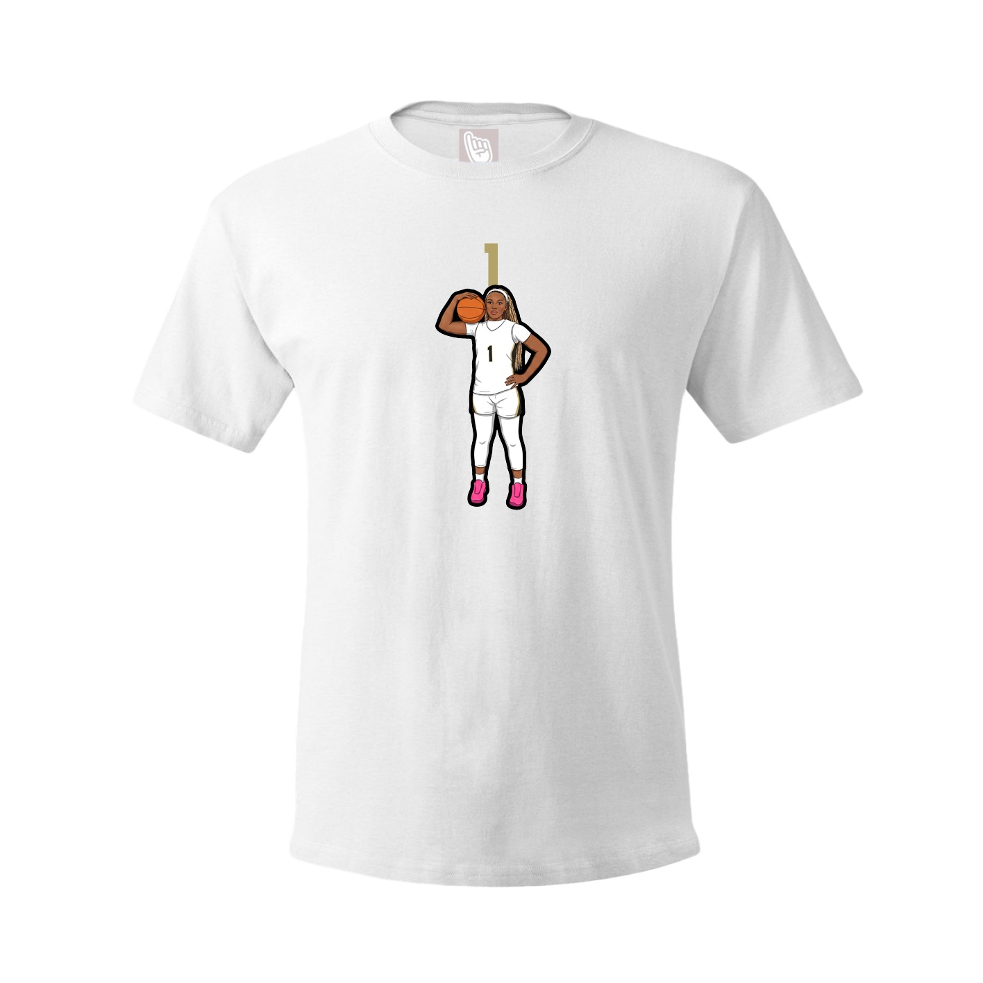 Youth Tee — Number Top in White