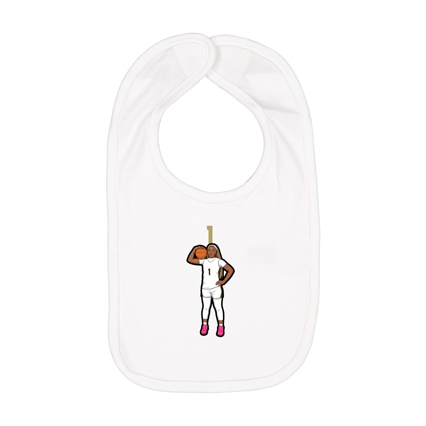 Infant Bib — Number Top in White