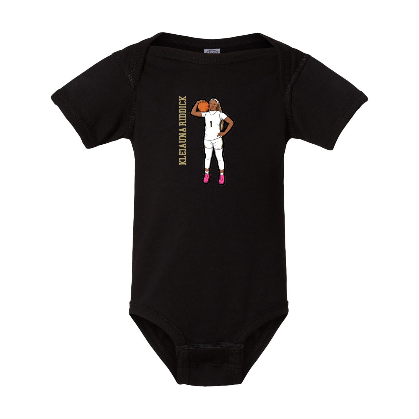 Baby Onesie — Name Vertical in Black