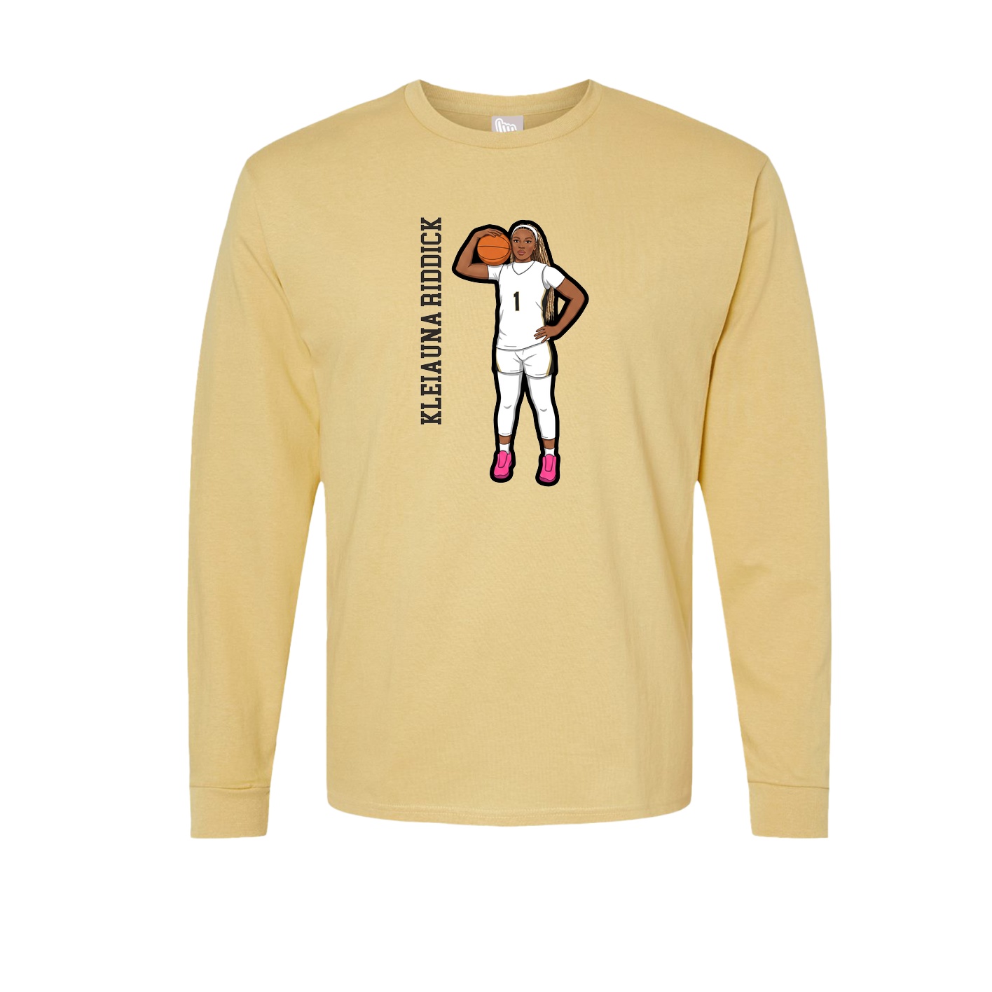 Long Sleeve Tee — Name Vertical in Vegas Gold