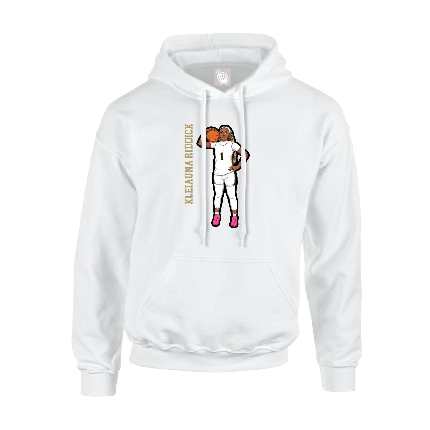 Hoodie — Name Vertical in White
