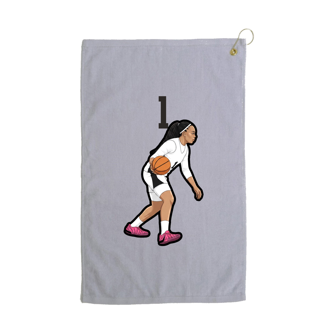 Golf Towel — Number Top in Grey