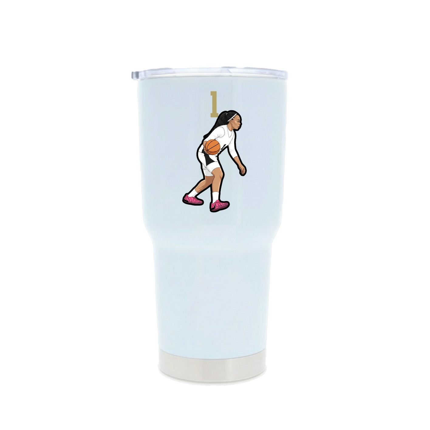 30oz Stainless Steel Tumbler — Number Top in White