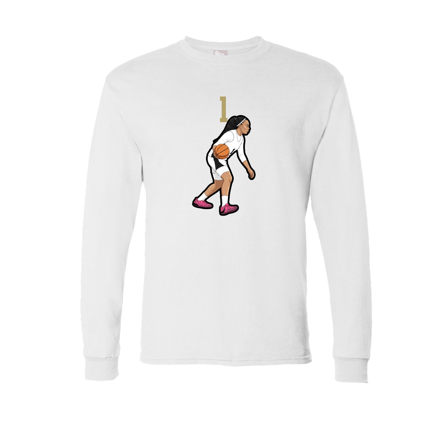 Long Sleeve Tee — Number Top in White