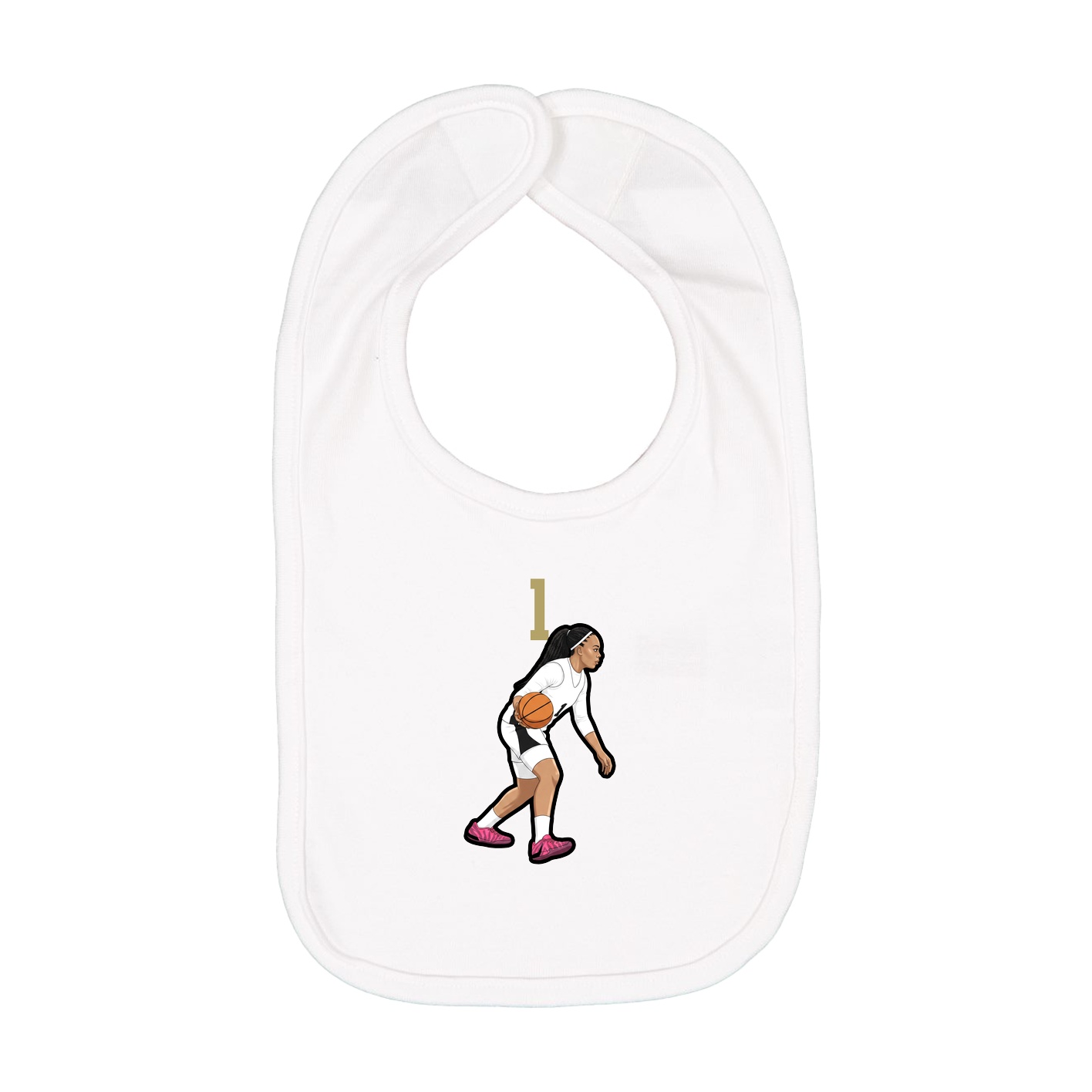 Infant Bib — Number Top in White