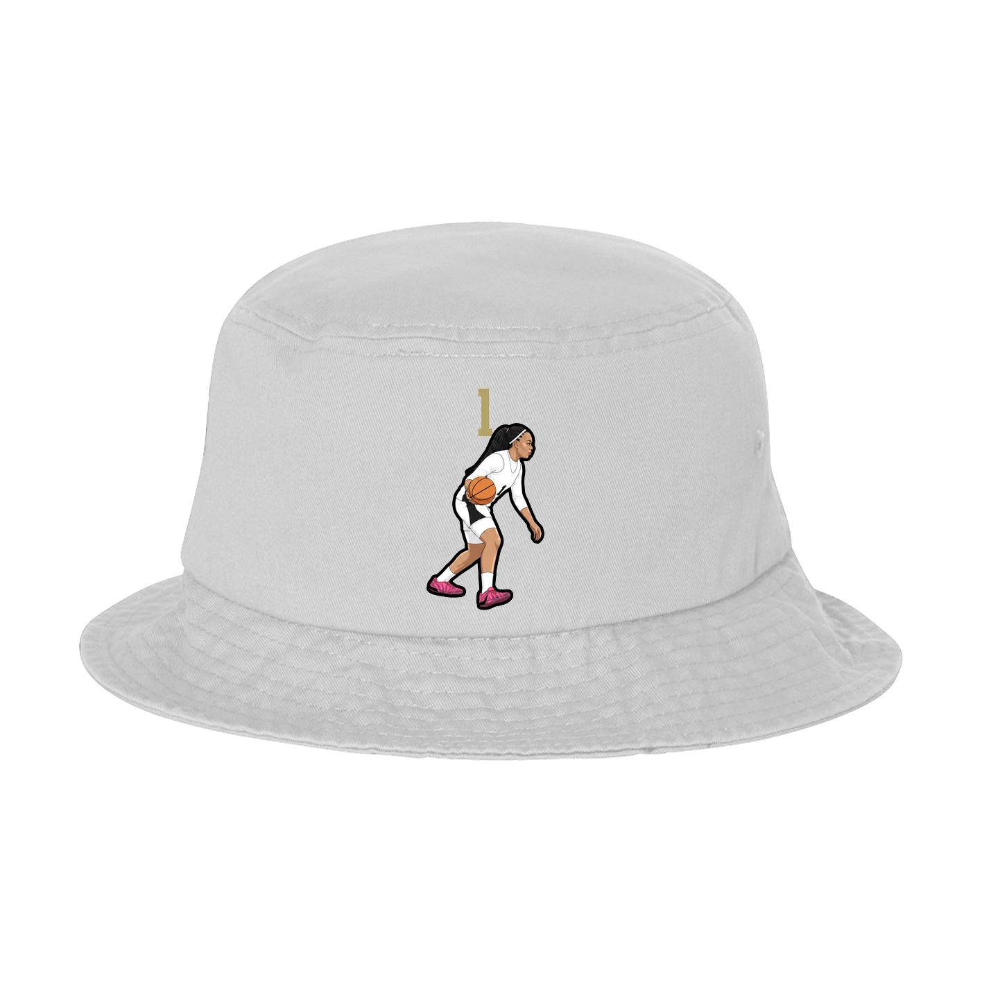 Bucket Cap — Number Top in White