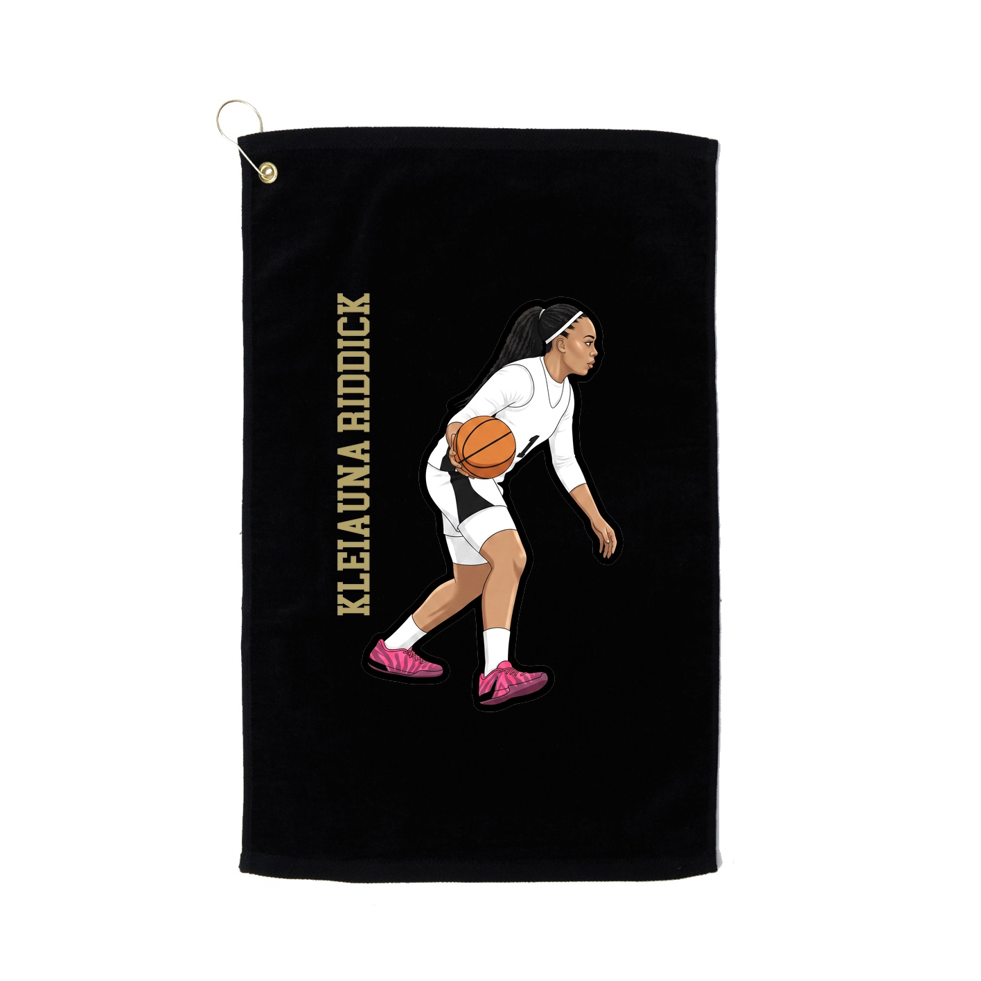 Golf Towel — Name Vertical in Black