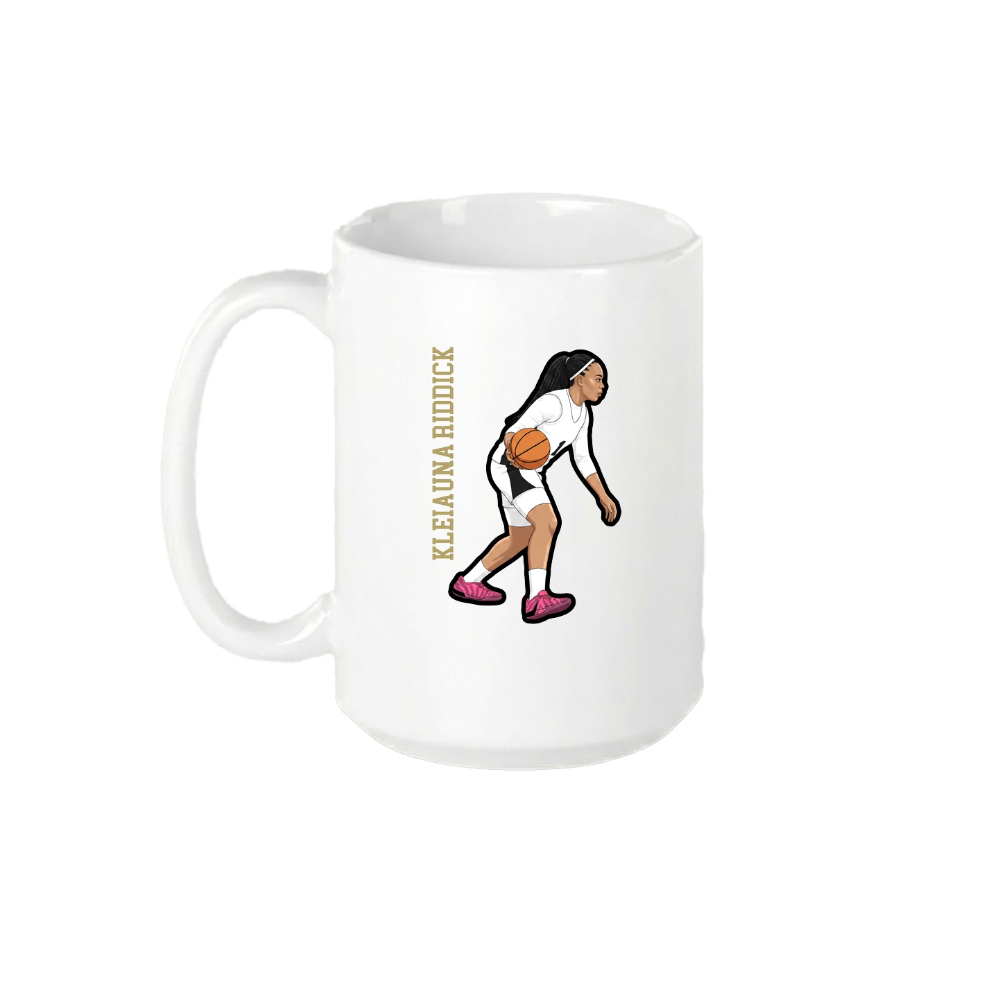 15oz Coffee Mug — Name Vertical in White