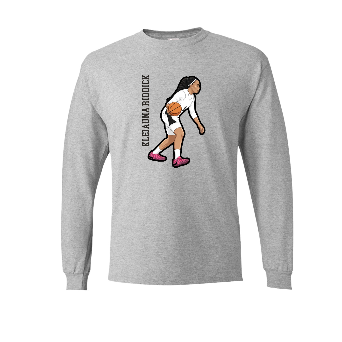 Long Sleeve Tee — Name Vertical in Grey