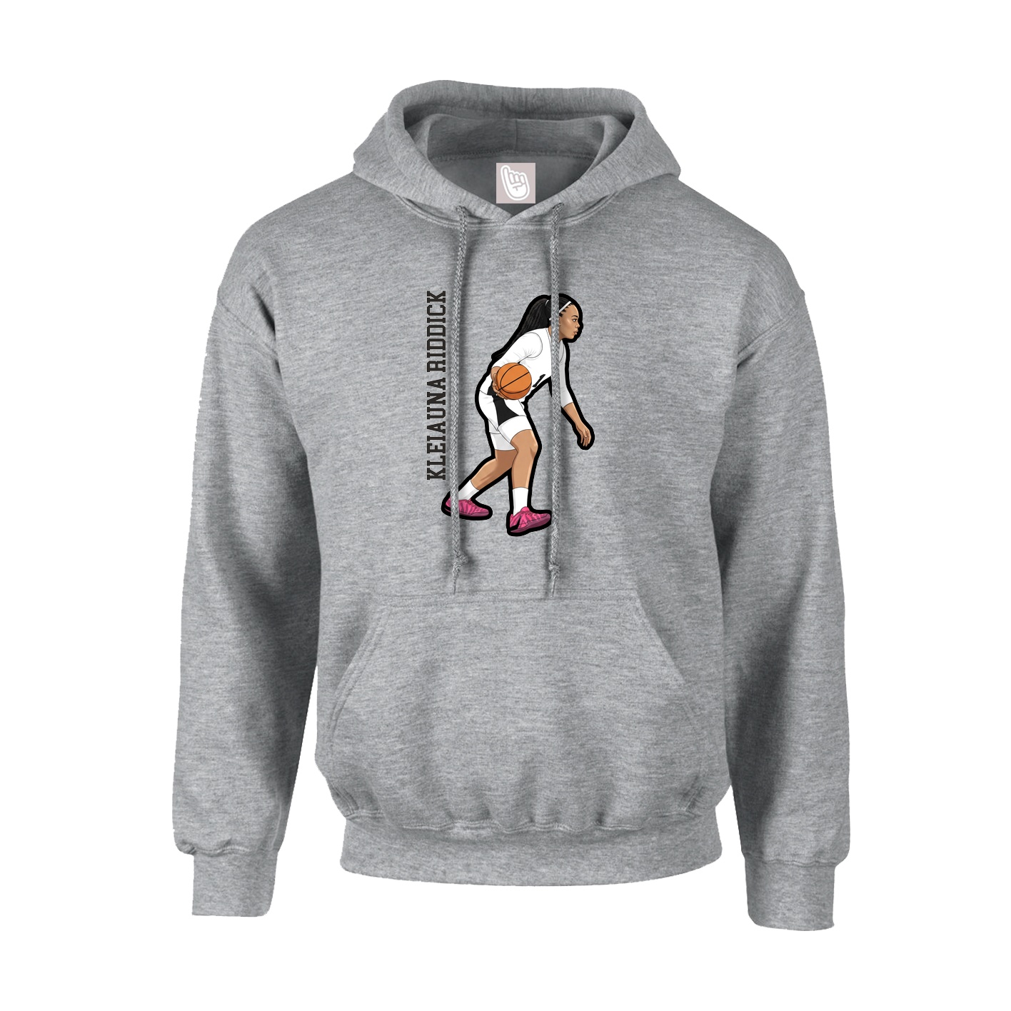 Youth Hoodie — Name Vertical in Grey