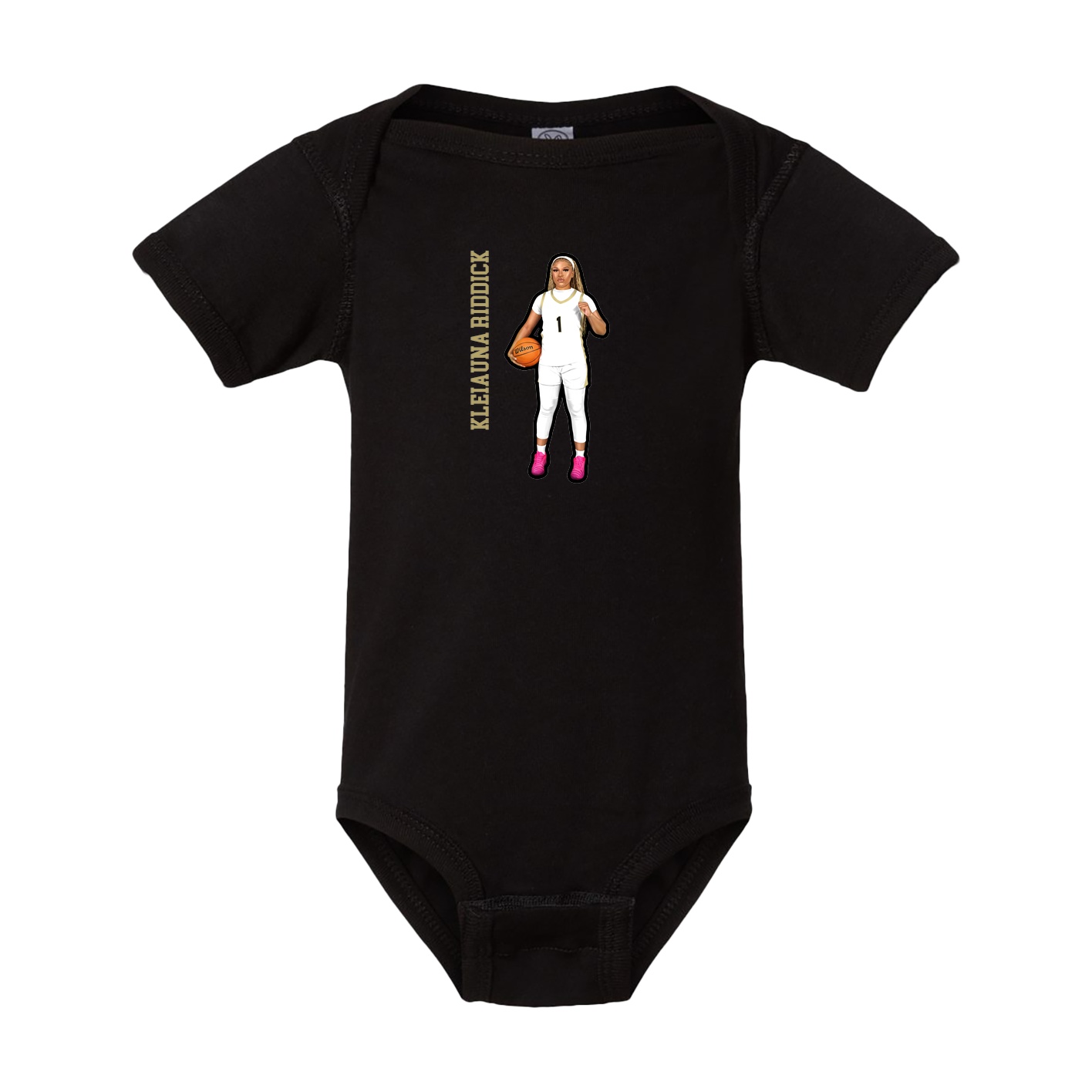 Baby Onesie — Name Vertical in Black