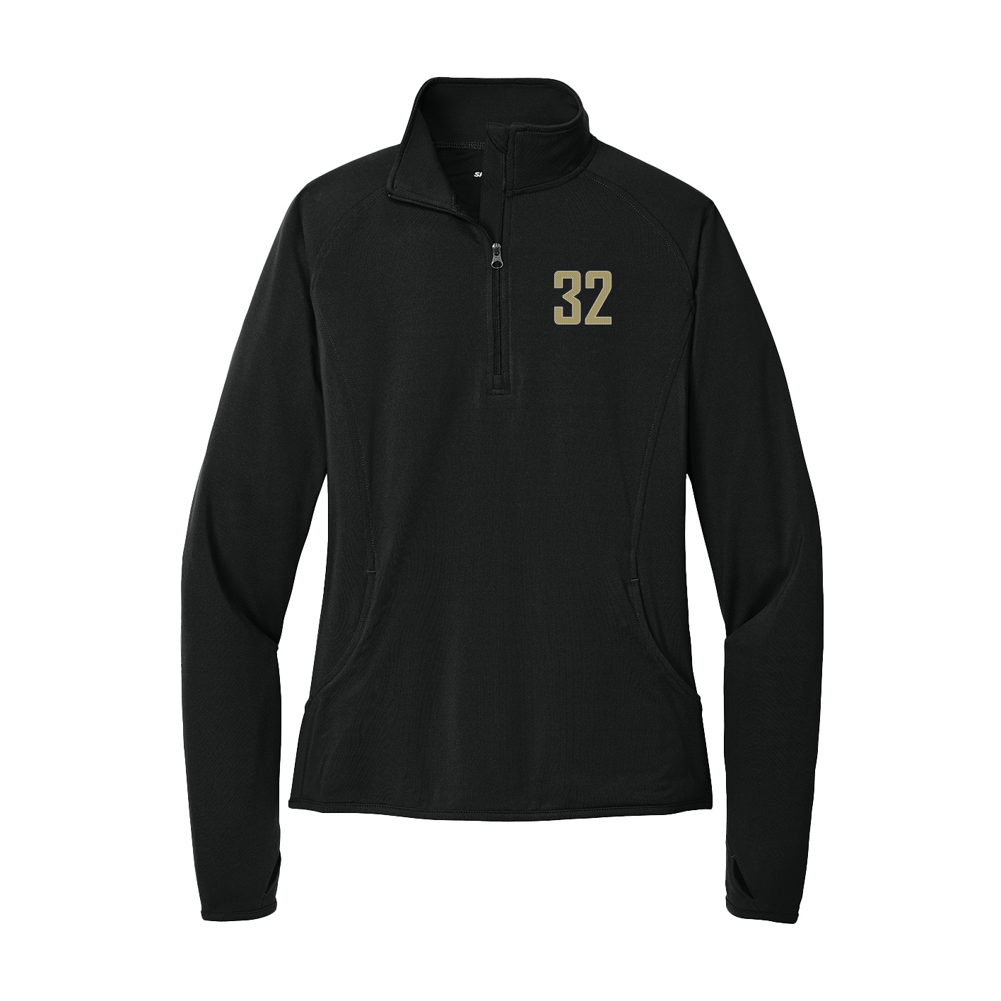 Women's Q-Zip Pullover — Front Shirsy in Black
