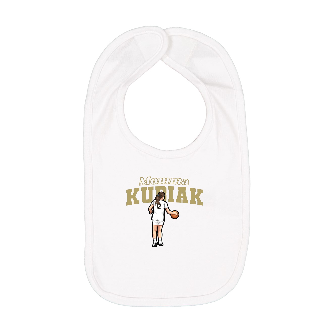 Infant Bib — Mothers Day Block in White