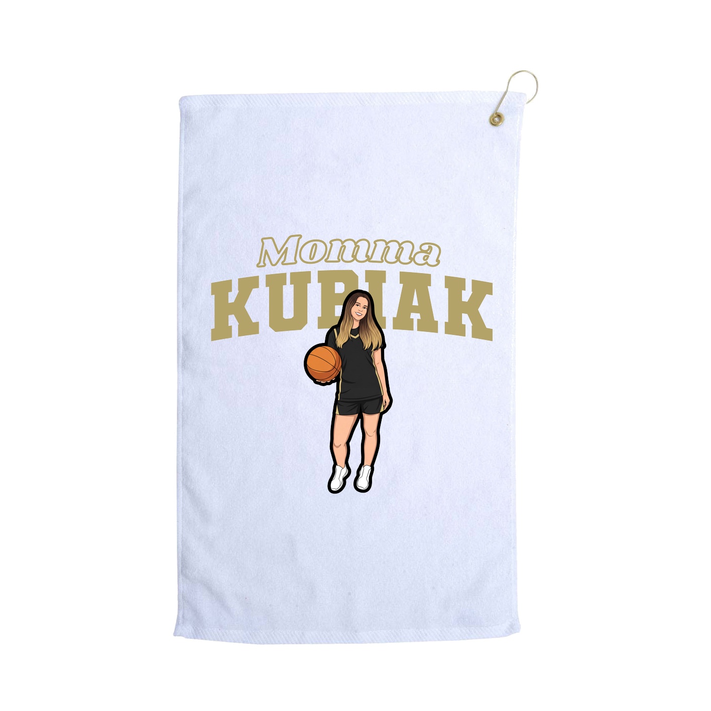 Golf Towel — Mothers Day Block in White