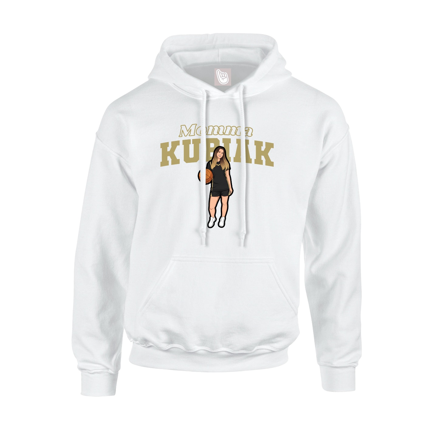 Youth Hoodie — Mothers Day Block in White