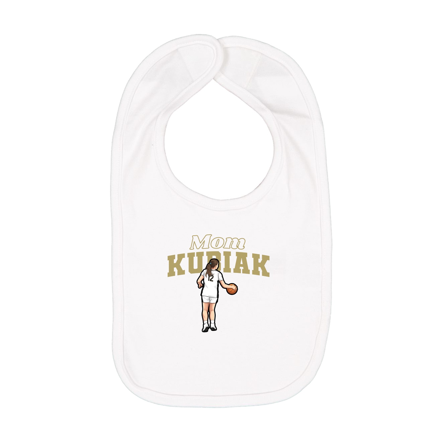 Infant Bib — Mothers Day Block in White