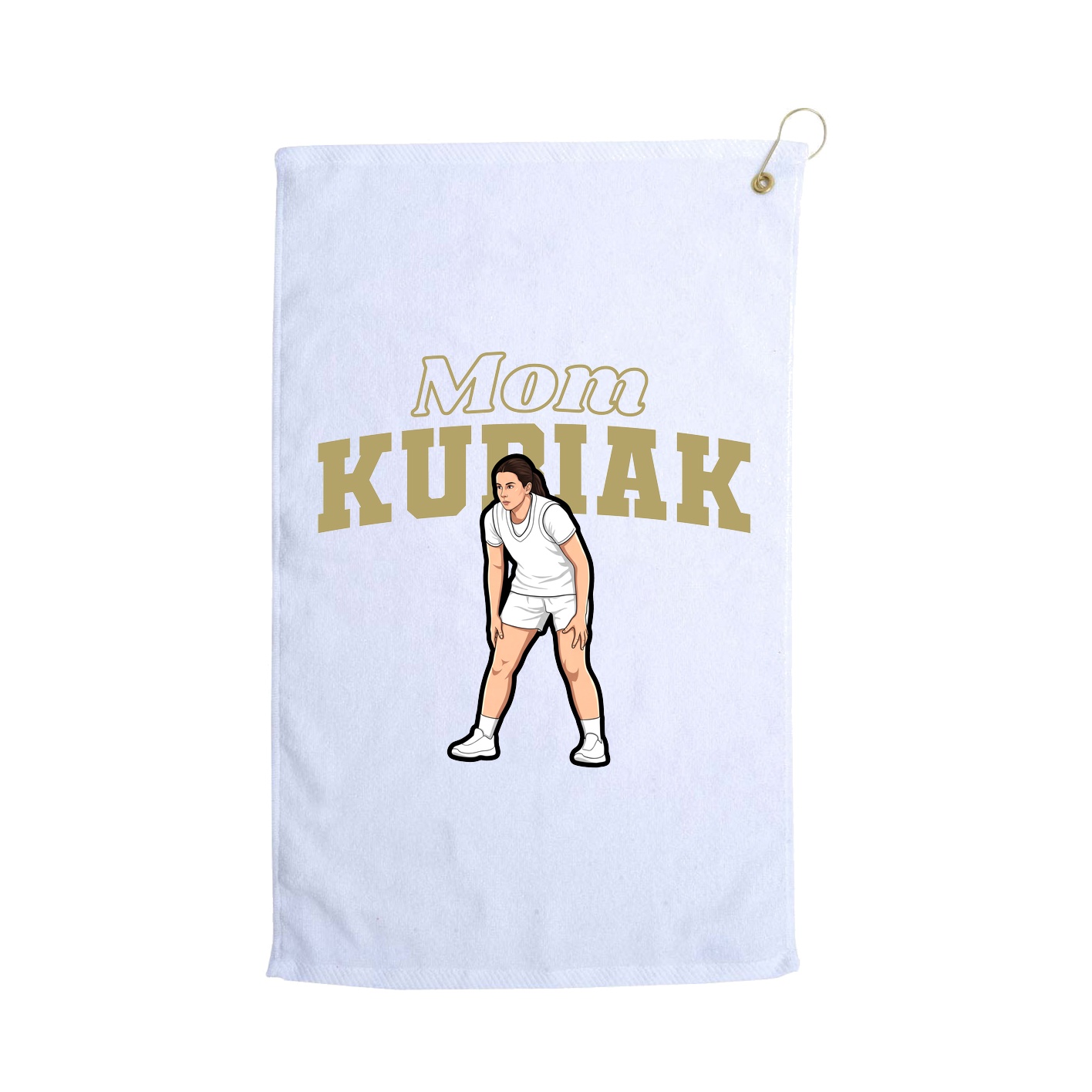 Golf Towel — Mothers Day Block in White