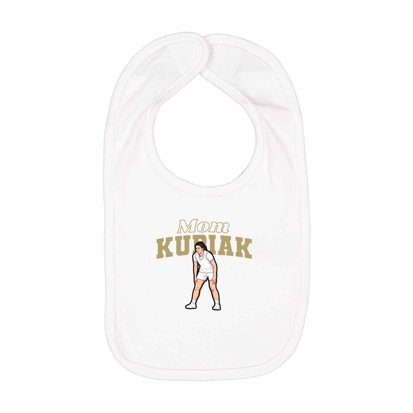 Infant Bib — Mothers Day Block in White