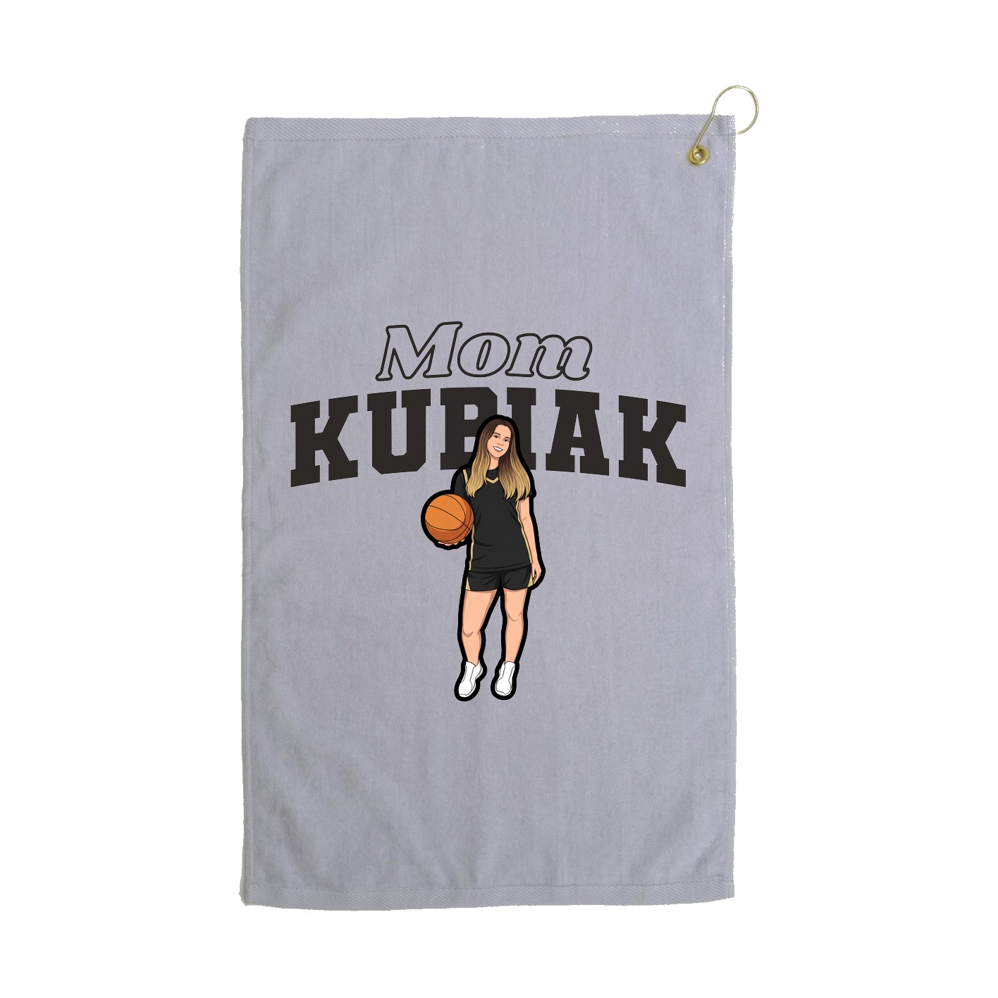 Golf Towel — Mothers Day Block in Grey