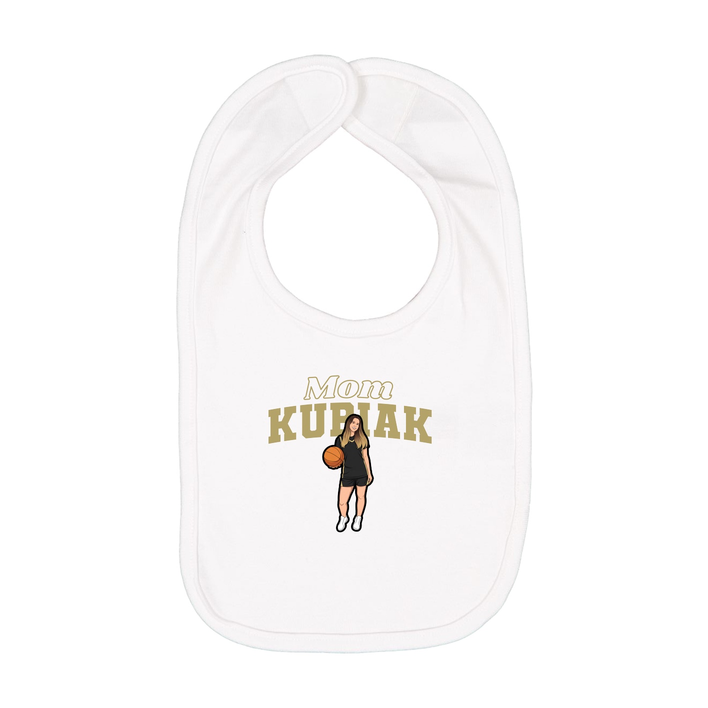 Infant Bib — Mothers Day Block in White