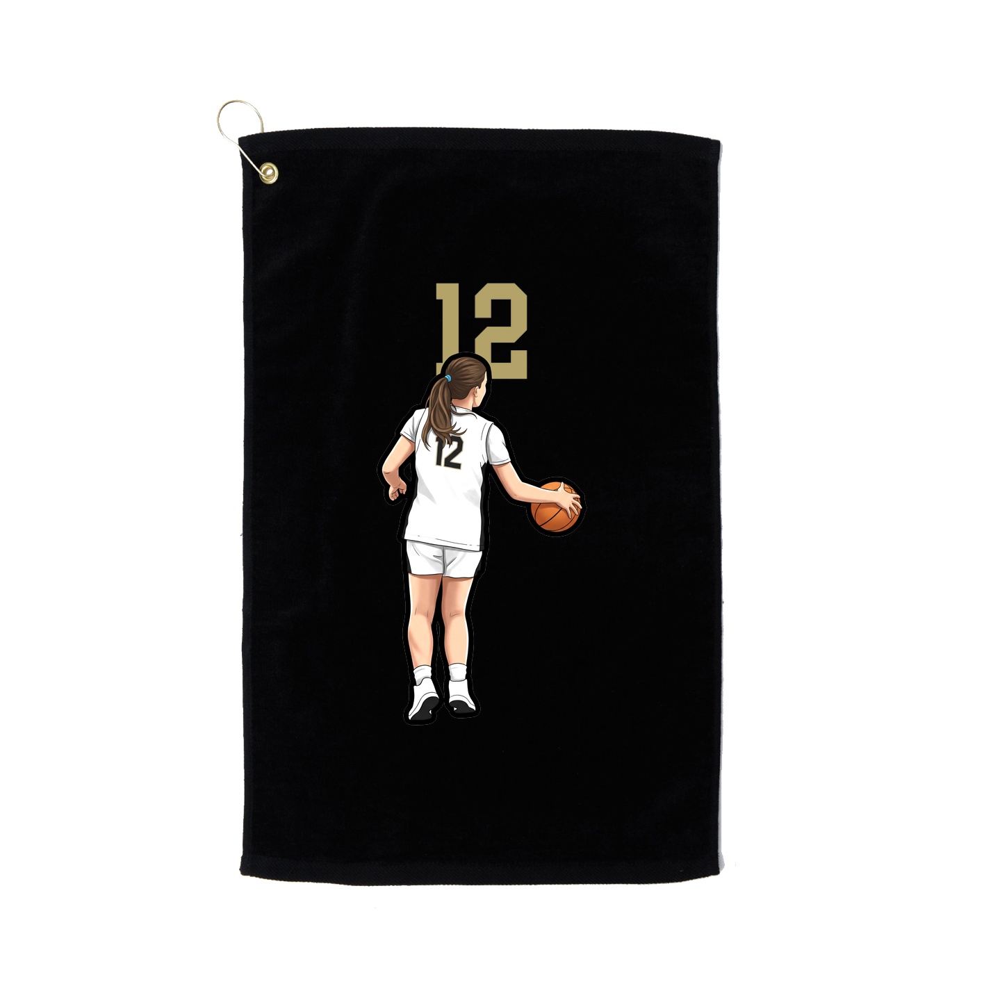 Golf Towel — Number Top in Black