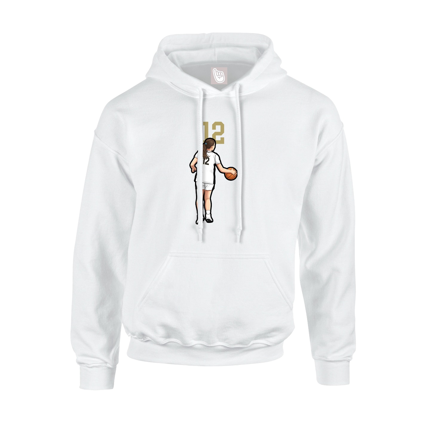 Hoodie — Number Top in White