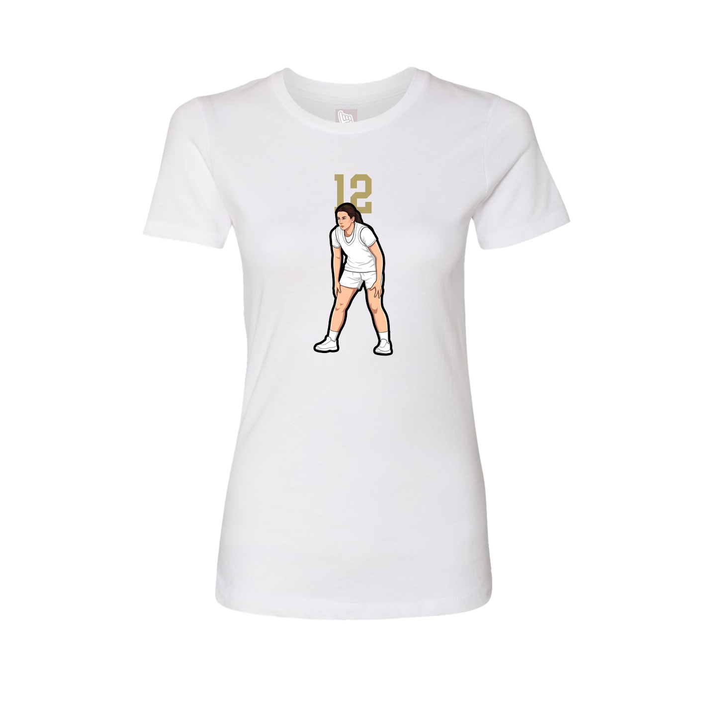 Fitted Women's Tee — Number Top in White