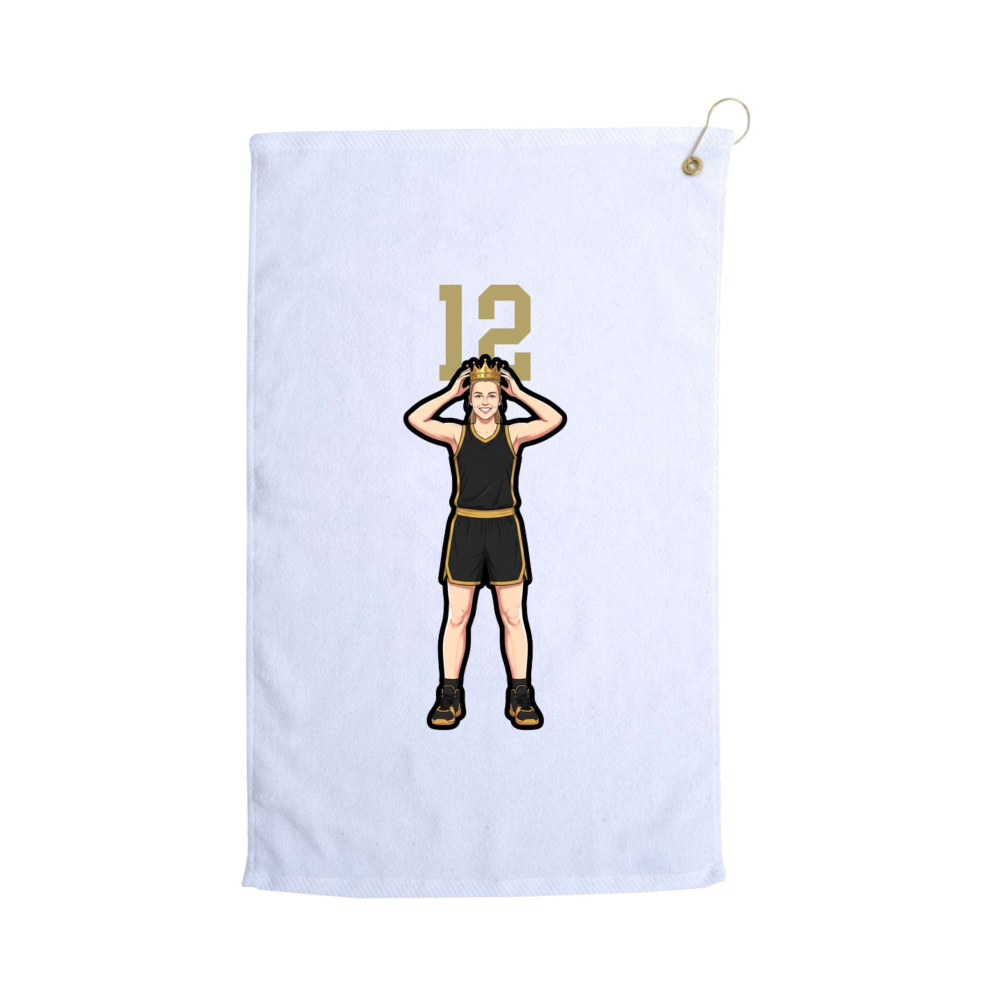 Golf Towel — Number Top in White