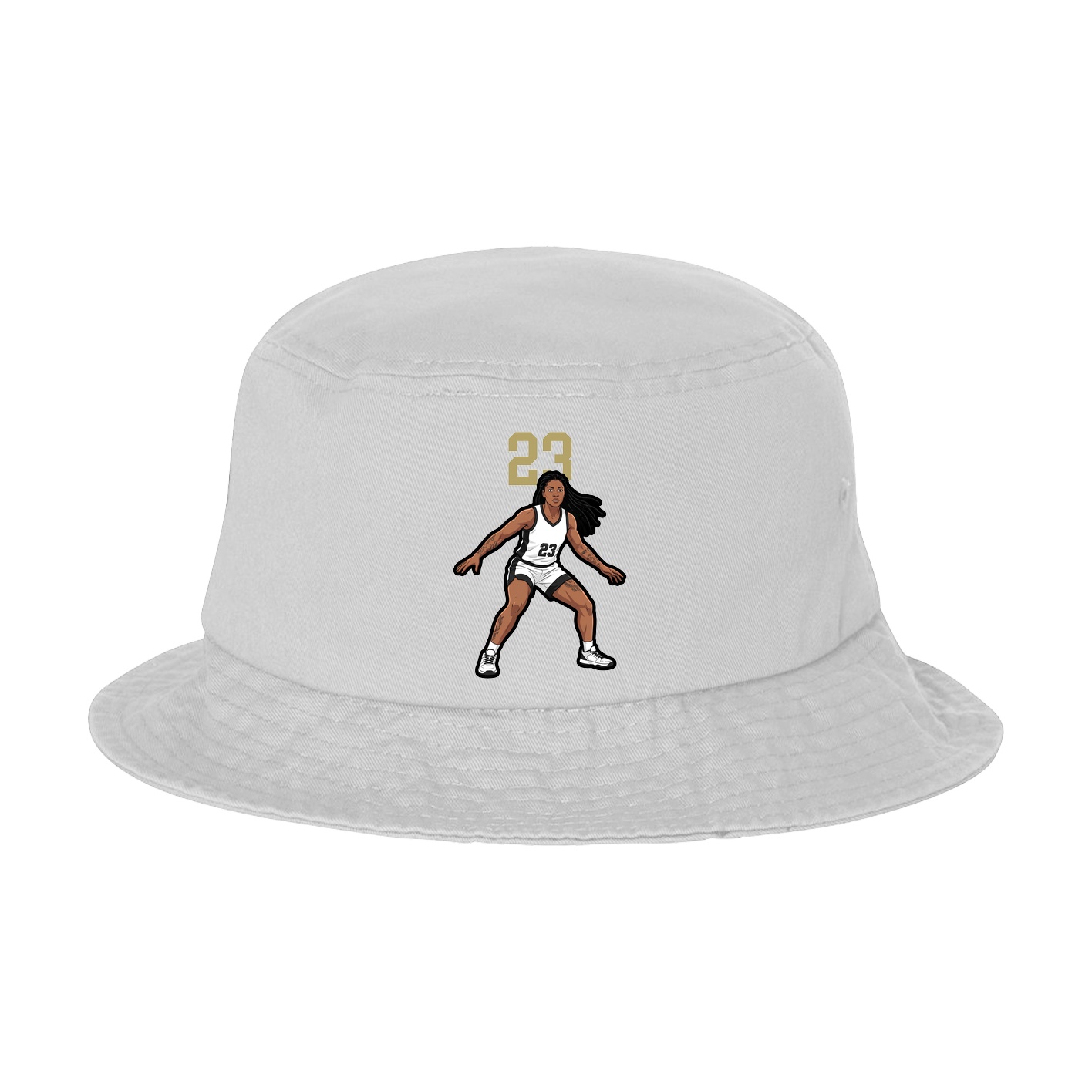 Bucket Cap — Number Top in White