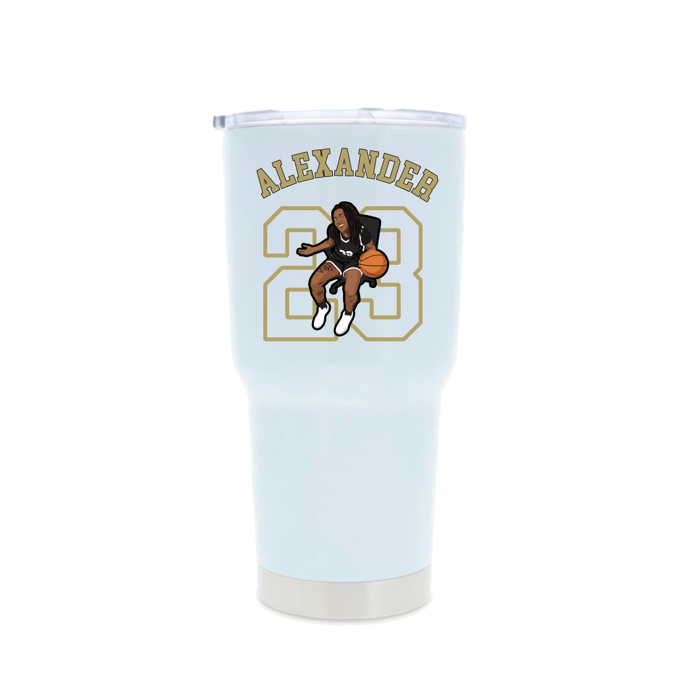 30oz Stainless Steel Tumbler — Shirsey Arch in White