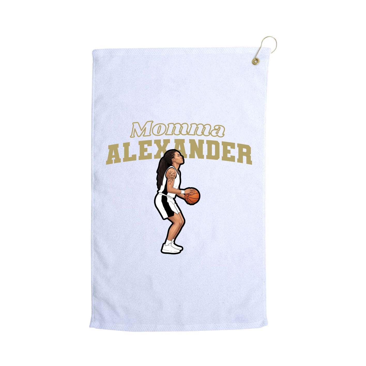 Golf Towel — Mothers Day Block in White
